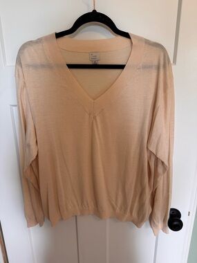 a new day Peach V-Neck Sweater
